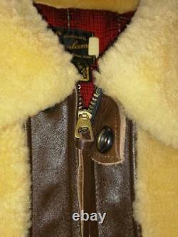 Kumajan Horse Leather Sheepskin Grizzly Jacket Toyo Enterprise Size 40