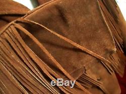 LARGE 42 HAND PAINTED HORSE True Vtg 70s SCHOTT RANCHER Suede leather Jacket USA