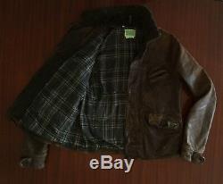 LVC Levi's Vintage Made In Italy Distressed Horse Leather Jacket Brown Men's M