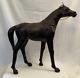 Large Leather Wrapped Horse Figurine with Glass Eyes and Soft Ears. Vintage