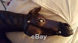 Large Vintage Leather Covered Horse Statue