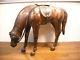 Large Vintage Leather Horse Figurine 18 Tall
