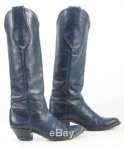 Larry Mahan Knee Hi 18-Inch Cowboy Boots Mules Ear Vintage US Made Women's 8.5
