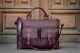 Leather Business Briefcase for Laptop Vintage Crazy Horse Marsala Bag