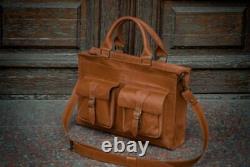 Leather Business Briefcase for Men Vintage Crazy Horse Leather Bag