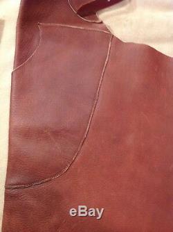 Leather Chaps, vintage artisan made, horse or motorcycle, NEW PRICE