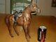 Leather Clad Horse Toy & Saddle, Handcrafted, 12.5 Tall, Vintage