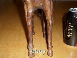 Leather Clad Horse Toy & Saddle, Handcrafted, 12.5 Tall, Vintage