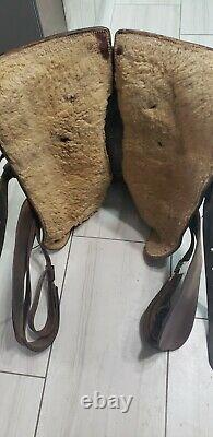 Leather Western Rope Saddle Show Parade Vintage 15 Diamond Tooled Horse Tack