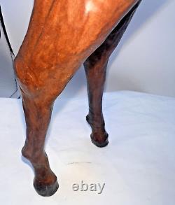 Leather Wrapped Horse Figure Statue Equestrian Sculpture Western Vtg 11 1/2