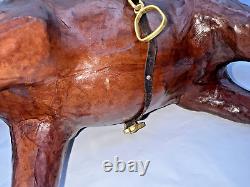 Leather Wrapped Horse Figure Statue Equestrian Sculpture Western Vtg 11 1/2