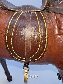 Leather Wrapped Horse Figure Statue Equestrian Sculpture Western Vtg 11 1/2