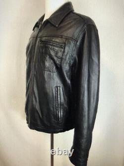 Levis Leather Jacket Mens Size Medium Red Tag Vintage 2 Horse Black