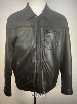 Levis Leather Jacket Mens Size Medium Red Tag Vintage 2 Horse Black