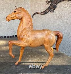 Lot# 2218. Vintage Leather Horse Animal Sclupture