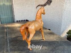 Lot# 2218. Vintage Leather Horse Animal Sclupture