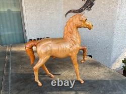 Lot# 2218. Vintage Leather Horse Animal Sclupture