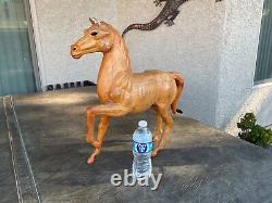 Lot# 2218. Vintage Leather Horse Animal Sclupture