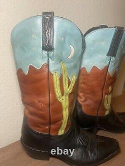 Lucchese Charlie 1 horse vintage cactus night sky women's cowboy boot size 7