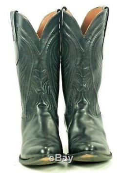 Lucchese Classics Black Cowboy Boots Vintage 80s US Handmade El Paso Men's 12 EE