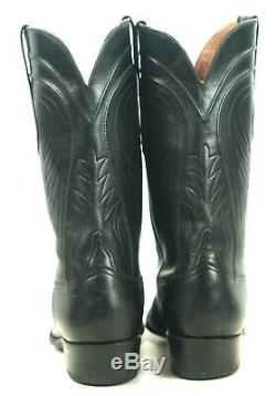 Lucchese Classics Black Cowboy Boots Vintage 80s US Handmade El Paso Men's 12 EE