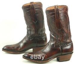 Lucchese San Antonio Cowboy Boots Vintage 80s French Toe New Lucchese Soles 9 D