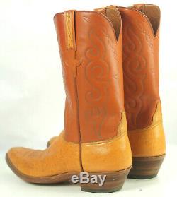 Lucchese San Antonio Vintage 1989 Ostrich Cowboy Boots Original Box Men's 11.5 B