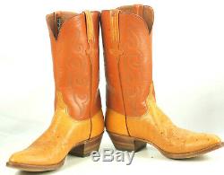 Lucchese San Antonio Vintage 1989 Ostrich Cowboy Boots Original Box Men's 11.5 B