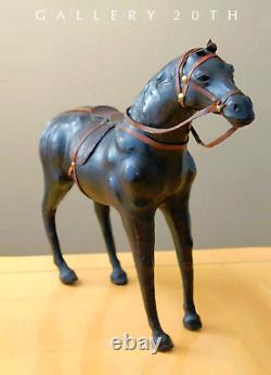 MID Century Leather Horse Sculpture! Equestrian Saddle 50's Vtg Stallion