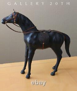 MID Century Leather Horse Sculpture! Equestrian Saddle 50's Vtg Stallion