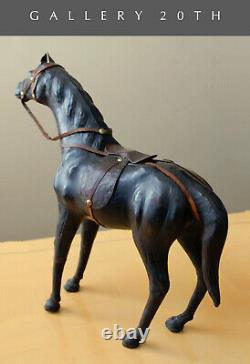 MID Century Leather Horse Sculpture! Equestrian Saddle 50's Vtg Stallion