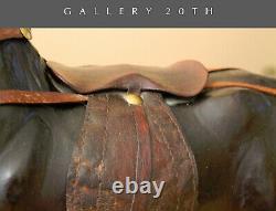 MID Century Leather Horse Sculpture! Equestrian Saddle 50's Vtg Stallion