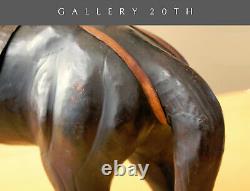 MID Century Leather Horse Sculpture! Equestrian Saddle 50's Vtg Stallion