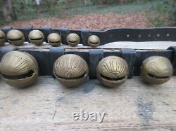 Magnificent Antique 89 29 Bell Amish Sleigh Bell Leather Harness Horse Strap