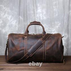 Male Carry-on Bag Horse Leather Travel Bag Layer Cowhide Capacity Shoulder Bag