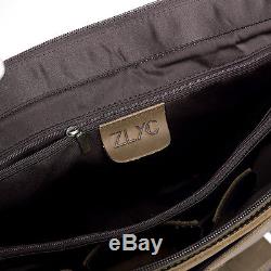 Men Crazy Horse Leather Vintage Laptop Case Briefcase shoulder Bag single strap