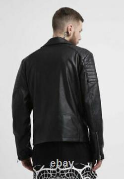 Men Leather Jacket Motorcycle Real Lambskin Black Biker Slim Fit Leather Jacket