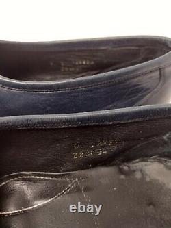 Men's 9 Vintage FENDI Leather Horse Bit Loafers Navy Blue