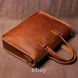 Men's Bag Crazy Horse Leather Briefcase For Laptop