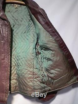 Men's Brown Vintage Spiegel Horse Hide Front Quarter Leather Coat Talon Zipper