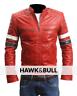 Men's Red Distressed Real Leather Jacket Biker Vintage Motorcycle Café Racer
