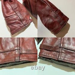 Men`s Vintage AERO LEATHER Co Horse Skin Leather Jacket Red Size 40 Scotland