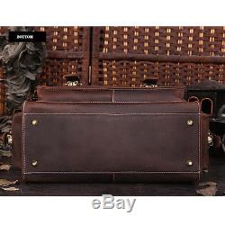 Men's Vintage Leather DSLR Camera Bag Shoulder Messenger Bag Crazy Horse Leather