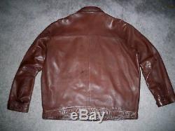 Men's Vintage POLO RALPH LAUREN Zip Leather Jacket XL BROWN withBrown Horse