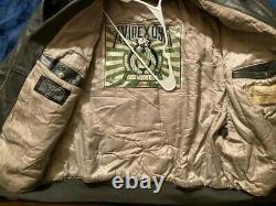 Men's vintage 90's Avirex Chief Lion Horse leather jacket gray size XXL