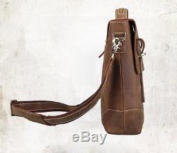Menâs Leather Laptop Briefcase, Berchirly Vintage Look Crazy Horse Genuine Lea