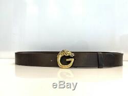 Mens Gucci Leather Belt Web Horse Head GG Buckle 201785