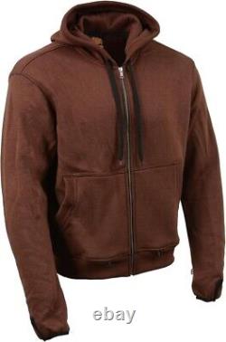 Mens Motorcycle Scoter Vintage Crazy Horse Brown Leather Jacket with Hoodie