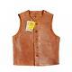 Mens Retro Horsehide Vest American Vintage Style Waistcoat Waxed Horse Leather
