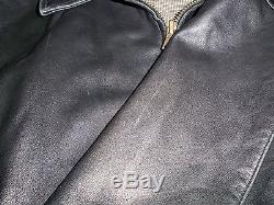 Mens VTG 90's POLO RALPH LAUREN Soft Leather Jacket XL BLACK withBrown Horse EUC